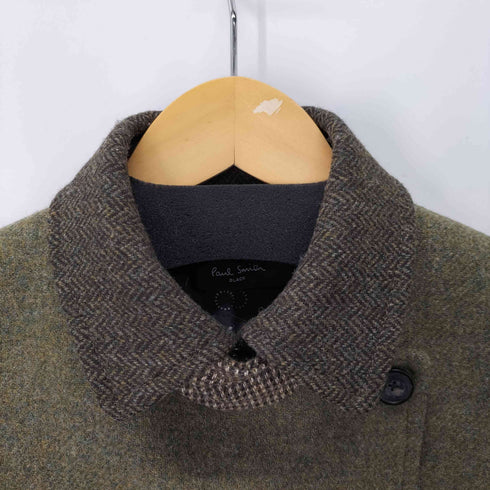 ポールスミスブラック Paul Smith BLACK Moon社製 ツイード ウールダブルコート レディース 38