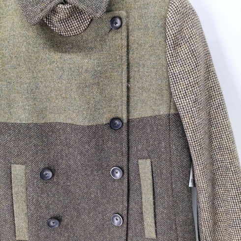 ポールスミスブラック Paul Smith BLACK Moon社製 ツイード ウールダブルコート レディース 38