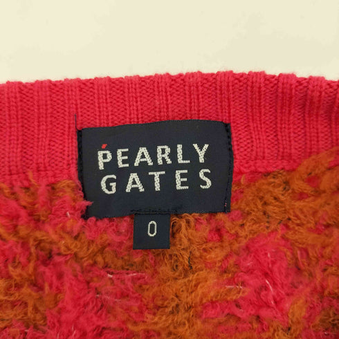 パーリーゲイツ PEARLY GATES レオパード柄 パイル地 ウール混 ロゴ刺繍 ニットセーター レディース JPN:0