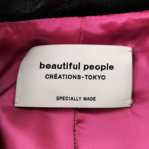ビューティフルピープル beautiful people ラムレザー ダブルライダース レザージャケット レディース 140