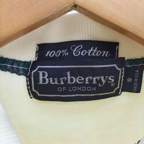 バーバリーズ BURBERRYS 90S USA製 エンブレム 刺繍 S/S ポロシャツ メンズ import:S