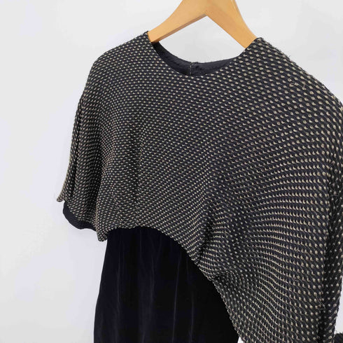 ハナエモリ HANAE MORI ラメ糸 ベロア S/S ワンピース レディース 9A3