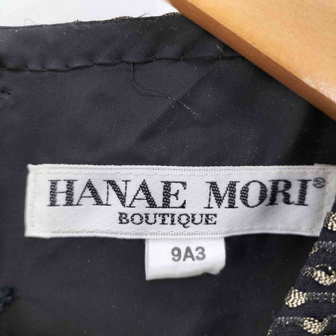 ハナエモリ HANAE MORI ラメ糸 ベロア S/S ワンピース レディース 9A3
