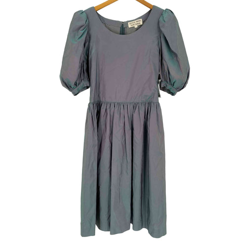 ハナエモリ HANAE MORI 玉虫 ギャザー スリーブ ワンピース レディース 9A3