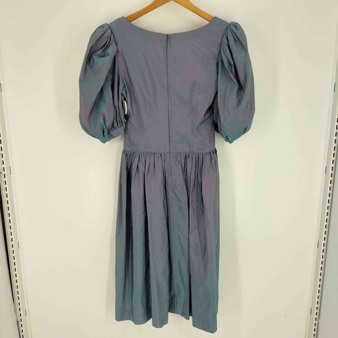 ハナエモリ HANAE MORI 玉虫 ギャザー スリーブ ワンピース レディース 9A3