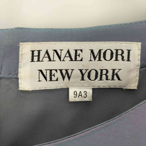 ハナエモリ HANAE MORI 玉虫 ギャザー スリーブ ワンピース レディース 9A3