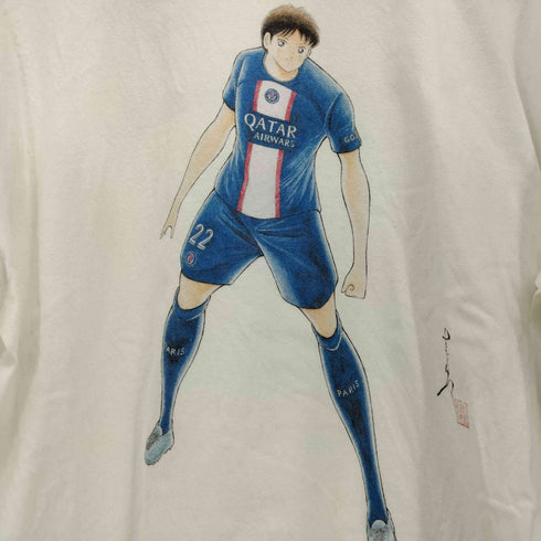 UNITED ATHLE コラボ サッカー キャラクター プリント Tシャツ メンズ import:L