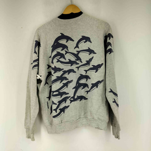 ジャージーズ JERZEES 80S 後期 MADE IN USA イルカ総柄 ラグランスウェット メンズ JPN:XL