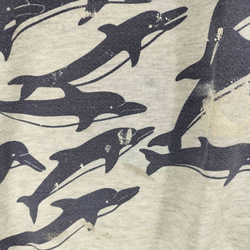 ジャージーズ JERZEES 80S 後期 MADE IN USA イルカ総柄 ラグランスウェット メンズ JPN:XL