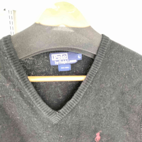 ポロバイラルフローレン Polo by RALPH LAUREN 90S ポニー刺繍 ウール100 ニットベスト メンズ import:L