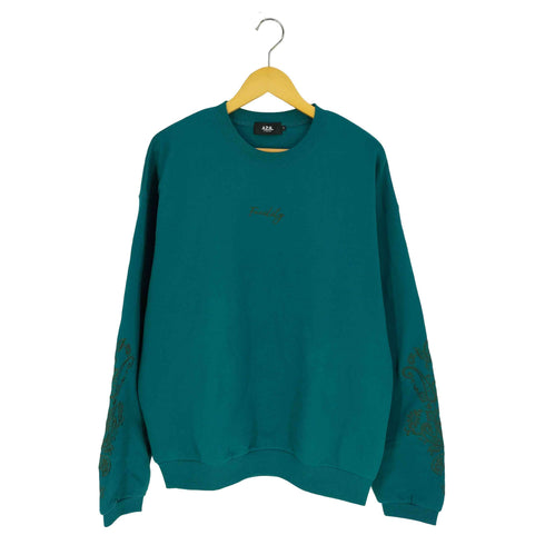 アズールバイマウジー AZUL by moussy EMBROIDERY BIG PULLOVER 刺繍 ビック スウェット メンズ FREE