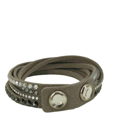 ダニエルスワロフスキー DANIEL SWAROVSKI レザー 4連 ブレスレット レディース