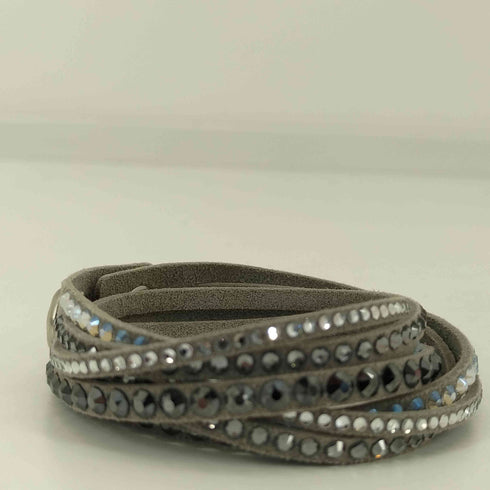 ダニエルスワロフスキー DANIEL SWAROVSKI レザー 4連 ブレスレット レディース