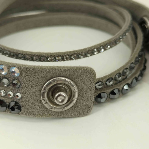 ダニエルスワロフスキー DANIEL SWAROVSKI レザー 4連 ブレスレット レディース