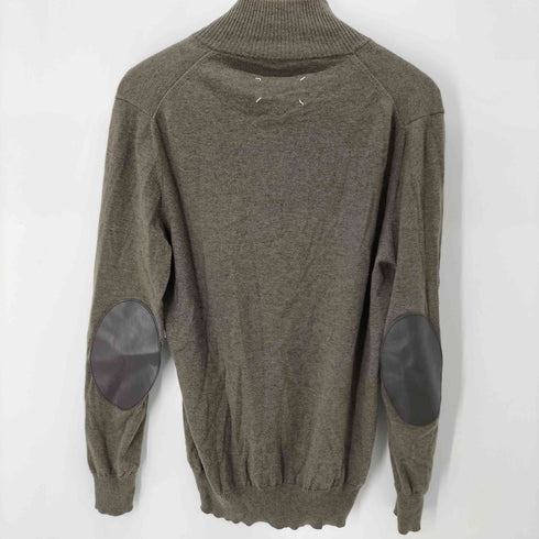 メゾンマルジェラ Maison Margiela 16AW レザー エルボーパッチ ハーフジップニット メンズ import:L