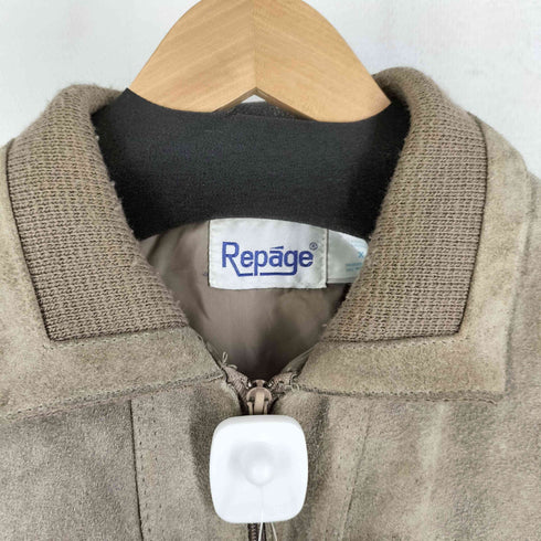 Repage 90S スエード レザー アクリル ニット 切替え ブルゾン メンズ import:XL