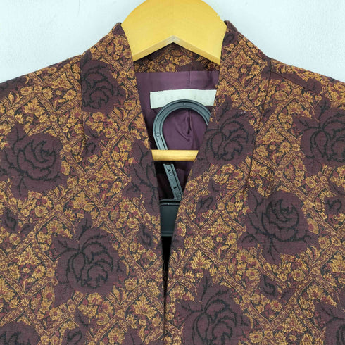 ペリーエリス PERRY ELLIS 総柄 セットアップ ボタンレスジャケット スカート レディース 9