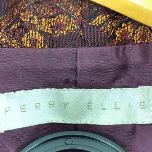 ペリーエリス PERRY ELLIS 総柄 セットアップ ボタンレスジャケット スカート レディース 9