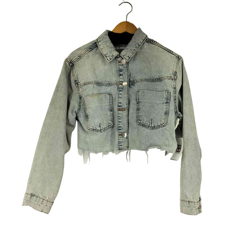 ザラ ZARA カットオフデニムジャケット レディース import:XS