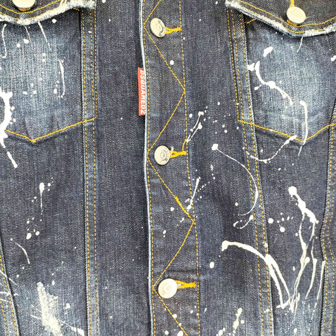 ディースクエアード DSQUARED2 ペイント加工 デニムジャケット メンズ 54