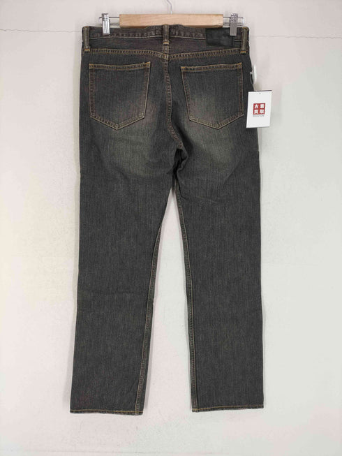 ソフネット SOPHNET. PHASE サイドカウレザーラインブラックデニムパンツ メンズ US:30-31