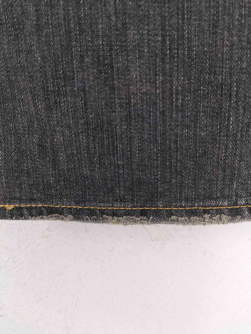 ソフネット SOPHNET. PHASE サイドカウレザーラインブラックデニムパンツ メンズ US:30-31
