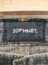 ソフネット SOPHNET. PHASE サイドカウレザーラインブラックデニムパンツ メンズ US:30-31