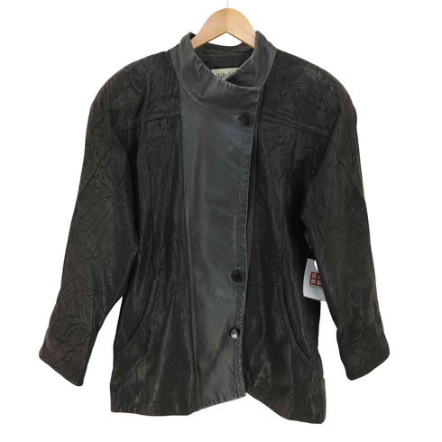 ジャジャ JHA-JHA MADE IN KOREA スタンドネック デザインレザーハーフコート レディース 9