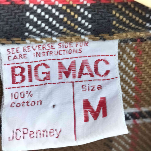 ビッグマック BIG MAC 70S チェック柄 L/S シャツ メンズ import:M