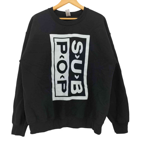 SUB POP フロント プリント クルーネック スウェット メンズ import:L