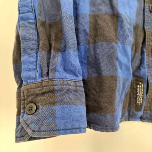 デウスエクスマキナ Deus Ex Machina Long Sleeve Service Check Shirt ロゴ 刺繍 バッファローチェック フラップポケット ネルシャツ メンズ JPN:L
