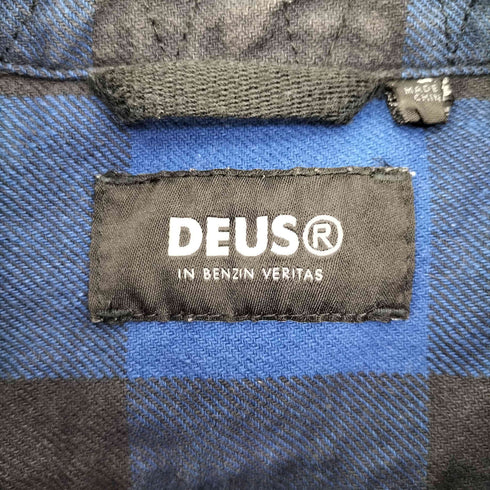 デウスエクスマキナ Deus Ex Machina Long Sleeve Service Check Shirt ロゴ 刺繍 バッファローチェック フラップポケット ネルシャツ メンズ JPN:L