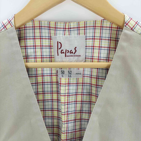 パパス papas チェック切替リネンジレ レディース 48