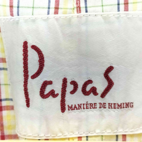パパス papas チェック切替リネンジレ レディース 48