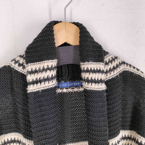 ラルフローレン RALPH LAUREN 00S シルク混 ボーダー ガウン ニットカーディガン レディース import:S
