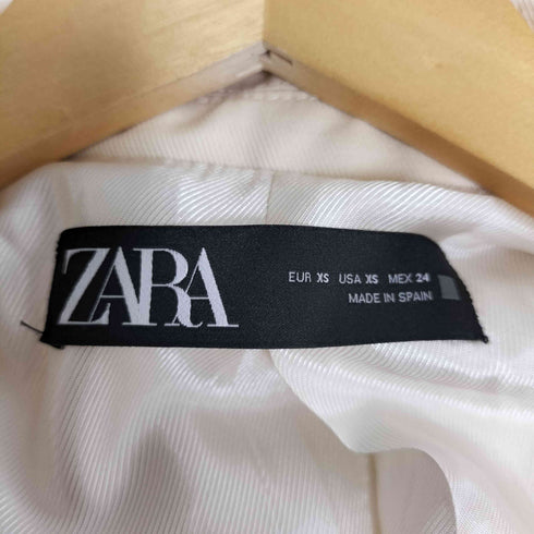 ザラ ZARA コットンリネン ダブル テーラードジャケット レディース import:XS