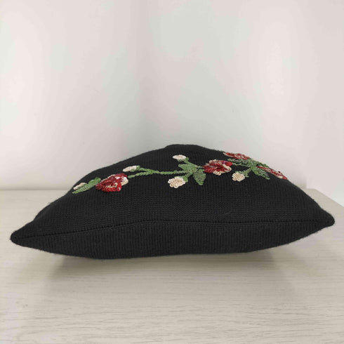 ドルチェアンドガッバーナ DOLCE&GABBANA イタリア製 花 スパンコール ニット ハンドバッグ レディース