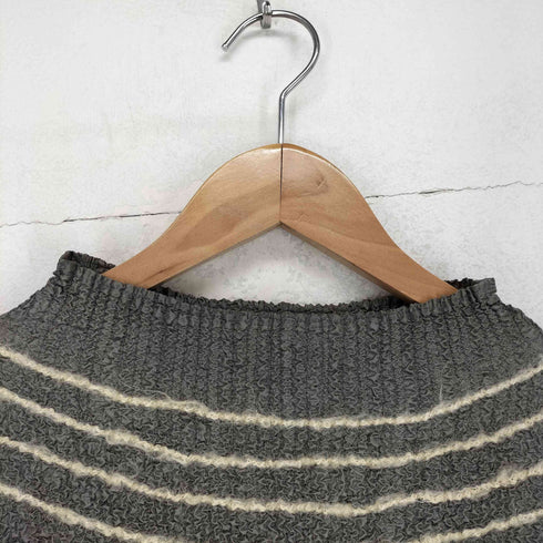 イッセイミヤケ ISSEY MIYAKE 90S 94SS 編み込みデザインランダムプリーツブラウス レディース L