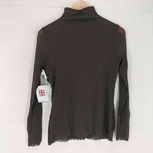イッセイミヤケ ISSEY MIYAKE 90S 96SS フロッキープリントハイネックトップス レディース M