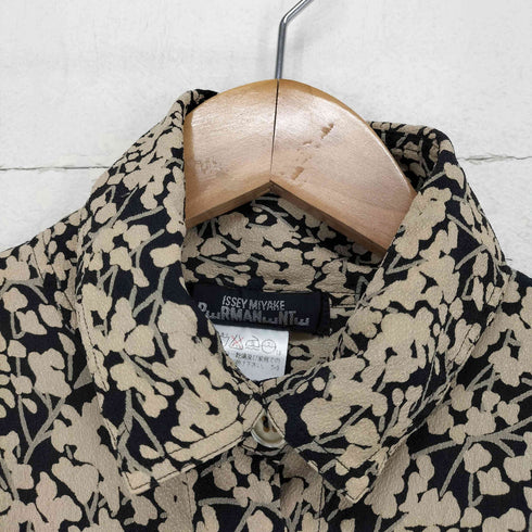 イッセイミヤケペルマネンテ ISSEY MIYAKE PERMANENTE 90S 96SS 小花柄ナイロンフラップポケットシャツ レディース S
