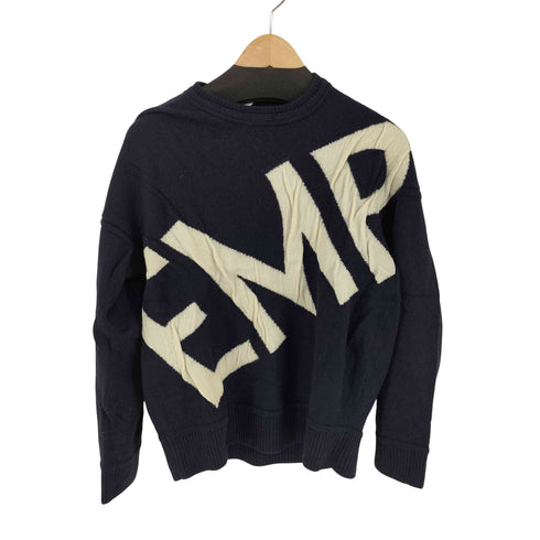 エンポリオアルマーニ EMPORIO ARMANI カシミヤ混 ウール ロゴニット メンズ JPN:M