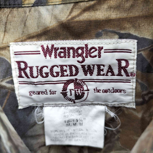 ラングラー Wrangler 80-90S RUGGED WEAR Real Tree Camouflage Pattern リアルツリー フラップポケット ボタンダウン ハンティング シャツ メンズ import:M