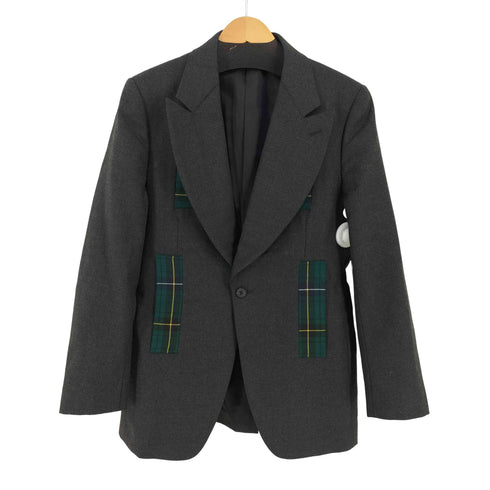 コムデギャルソンオムプリュス COMME des GARCONS HOMME PLUS 14AW HOLY JACKET期 チェック切替 チェックポケットジャケット メンズ JPN:S