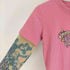 ハーレーダビッドソン HARLEY-DAVIDSON バラ ハート プリント セカンドスキン フェイク レイヤード クルーネック Tシャツ レディース XL 16