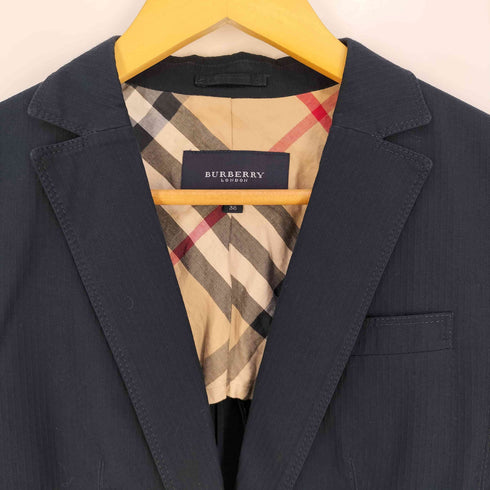 バーバリーロンドン BURBERRY LONDON 裏地ノバチェック シャドーストライプ バックギャザー 1B テーラードジャケット レディース 38