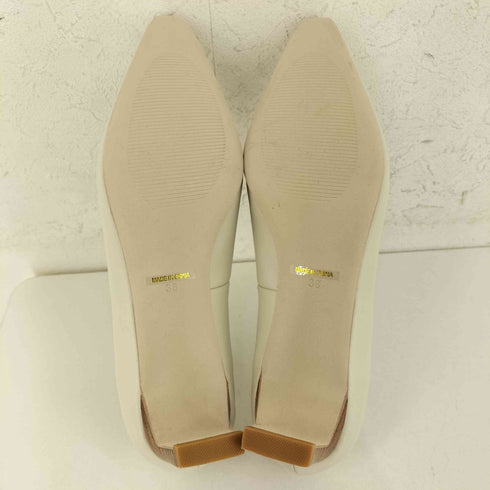 ローズバッド ROSE BUD スタックヒールレザーパンプス レディース JPN:38