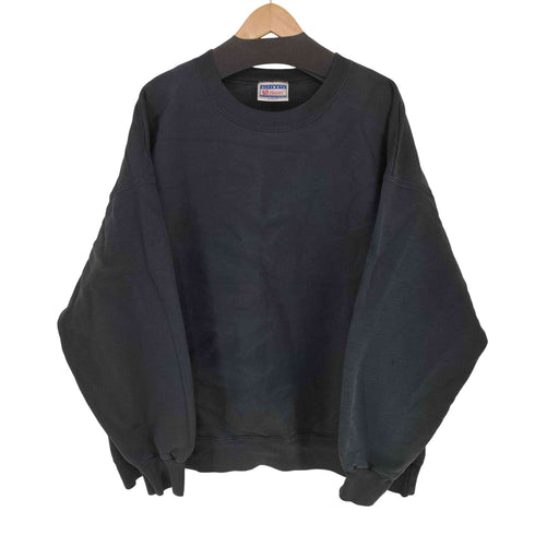 ヘインズ Hanes MADE IN HONDURAS クルーネックスウェット 無地 プレーン ブラック メンズ import:XL