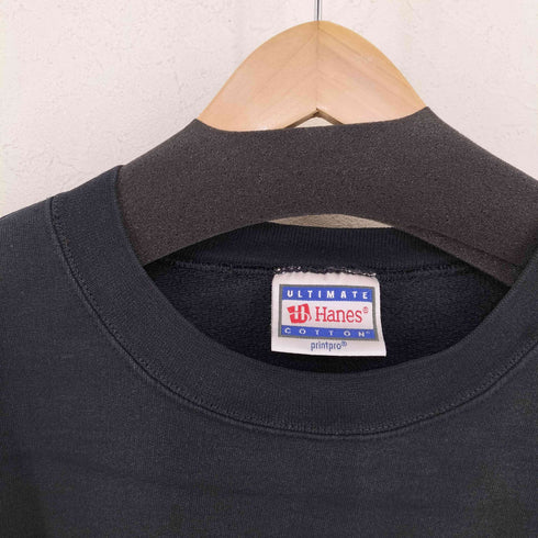 ヘインズ Hanes MADE IN HONDURAS クルーネックスウェット 無地 プレーン ブラック メンズ import:XL