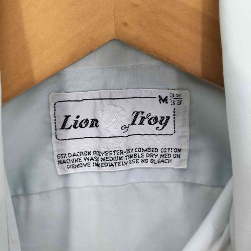 70S LION OF TROY USA製 ユニオンチケット プリント デカ襟 L/S フリル シャツ メンズ import:M