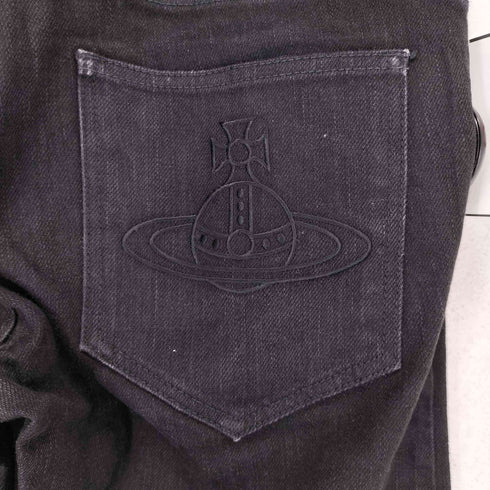 ヴィヴィアンウエストウッドマン Vivienne Westwood MAN 21AW バックオーブ刺繍ブラックデニムパンツ メンズ 48